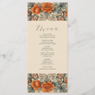 Menú Boda vintage de estilo floral Art Nouveau