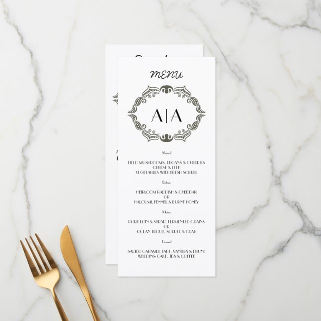 MENÚ BODA Vintage.Menú (Anverso/Reverso In Situ)