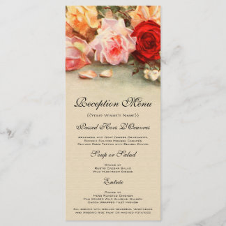 Menú Boda Vintage, Naturaleza Muerta de Flores de Rosas