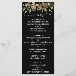 Menú Boda Winter Black and White Elegant Script