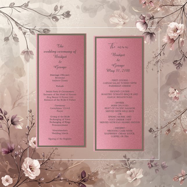 menú boda y programa de purpurina rosa de ensueño (Subido por el creador)