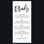 Menú Bodas de caligrafía moderna negrita negra<br><div class="desc">Añada estos artículos de papel de la carta de bebidas de personalizable a su tablescape de eventos. Presenta caligrafía moderna y tipografía simple en negro. Esta moderna tarjeta de menú del bar de caligrafía es perfecta para bodas,  duchas de novias,  duchas para bebés y mucho más.</div>
