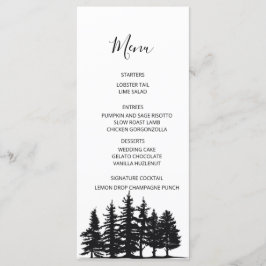 Menú Bodas de invierno con pinos negros y blancos