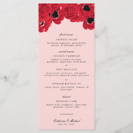 Menú Bodas de Rosas Abstractas y Amapolas