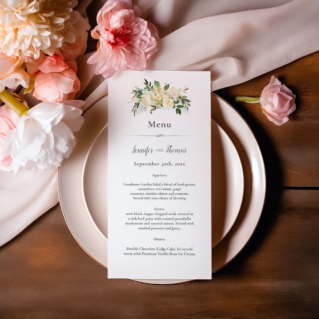 Menú Bodas Florales de Rosas Blancas Hermosas (Subido por el creador)