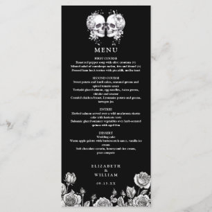Menú Bodas Florales Góticas de Cráneos de Rosas Góticas