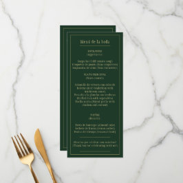 Menú Bodas Oro Verde Bilingüe English