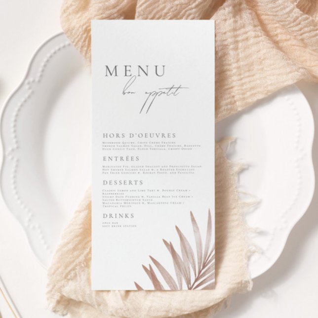 Menú Bohemian Pampas Grass Boda (Subido por el creador)