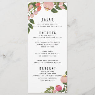Menú Bohemio de Boda Jardín