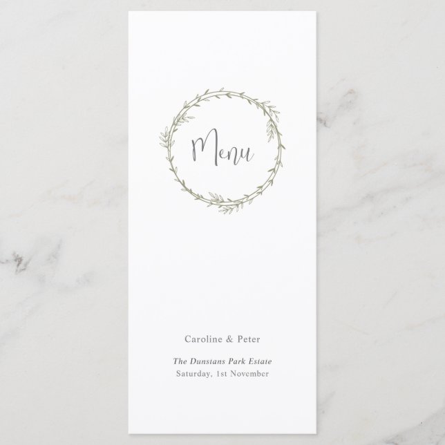 Menú Boho Bamboo Hoja Botánica Blanda Elegante Vegetaci (Anverso)