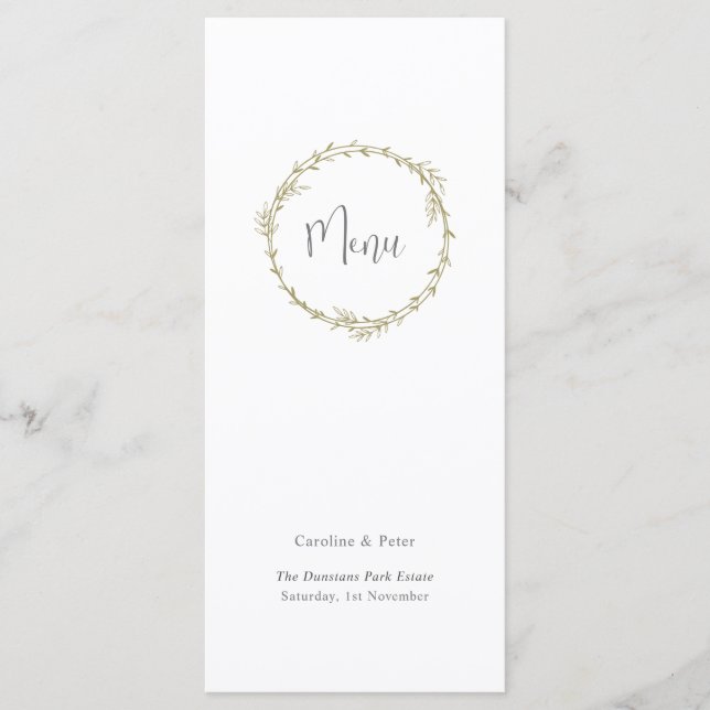 Menú Boho Bamboo Hoja Botánica Blanda Elegante Vegetaci (Anverso)