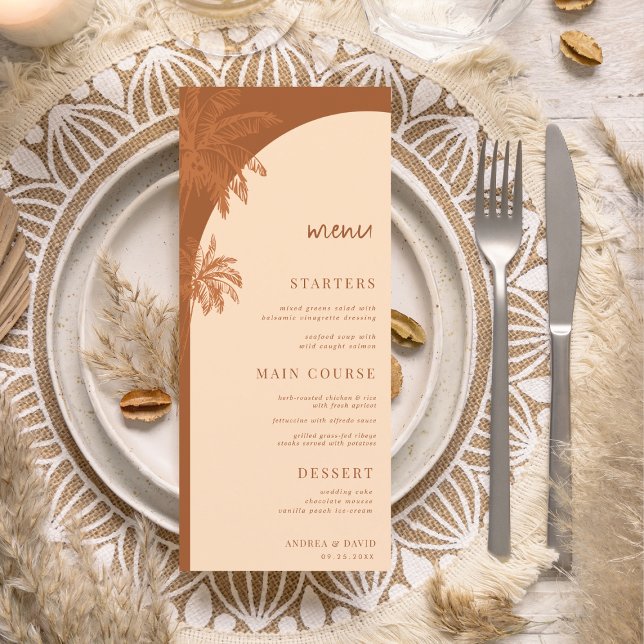 Menú Boho Beach Boho Beach Wedding de la palmera de la  (Subido por el creador)