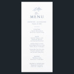 Menú Boho Boda celeste<br><div class="desc">Transforme su experiencia gastronómica con la carta Boho Celestial Boda. En un entorno lleno de color blanco y azul polvoriento,  los elementos celestes y las iniciales de personalizable,  muy sencillas,  aportan magia a la mesa.</div>