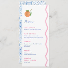 Menú Boho Citrus Wedding Ducha Nombres de lugares indiv