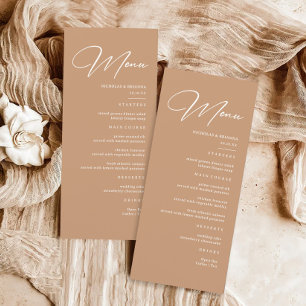 Menú Boho Earth Tone Desert Boda