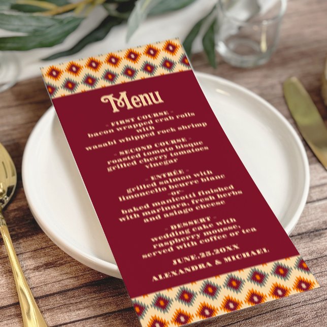 Menú Boho Floral Boda Occidental (Subido por el creador)