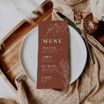 Menú Boho Floral Terracotta<br><div class="desc">Este menú se caracteriza por su estilo boho,  sus obras de arte floral,  su terracota y sus colores beige,  con una mezcla de diferentes tipos de letra,  a menudo de diferentes tamaños,  para crear un aspecto único y ecléctico que hace de estos menús una estética natural.</div>