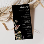 Menú Boho Floral Wedding<br><div class="desc">This stylish & elegant wedding menu features gorgeous hand-painted watercolor wildflowers arranged as a lovely bouquet perfect for spring,  summer,  or fall weddings. Find matching items in the Moody Black Boho Wildflower Wedding Collection.</div>