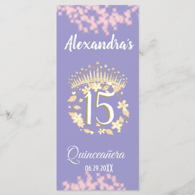 Menú Boho Lilac y la celebración de la quinceañera del  (Anverso)
