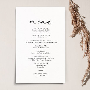 Menú Boho Neutral Rubor Elegant Wedding