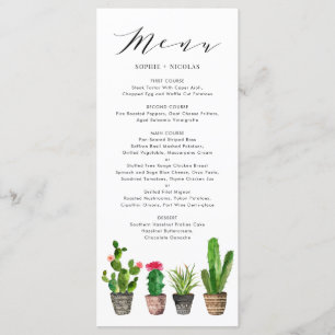 Menú Boho Potent Succulents y Cactus Summer Boda