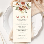 Menú Boho Terracotta Floral Crema de Flor Silvestre Bod<br><div class="desc">Carta elegante con hermosas flores silvestres rústicas y tipografía moderna.</div>