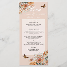 Menú Boho Terracotta Sage Floral Fall Wedding
