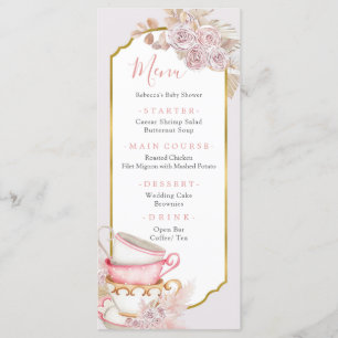 Menú Boho Vintage Tea Fiesta