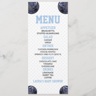 Menú Bolas de boliche Deportes Blue Baby Shower Food