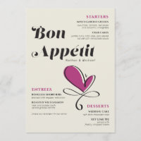 Bon Appetit Boda Cena Cream Magenta