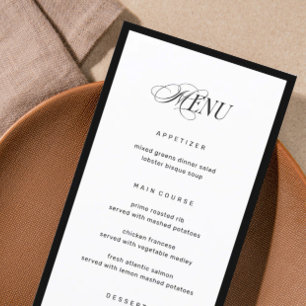 Menú Bon Appetit Classic Elegant Fancy Boda