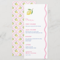 Bonito Pink Squiggle Lemon Bridal Shower Luncheon