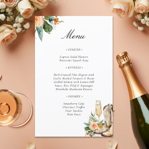 Menú Boots and Bubbly Western Bridal Shower