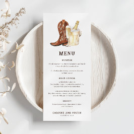 Menú Boots & Bubbly Rustic Western