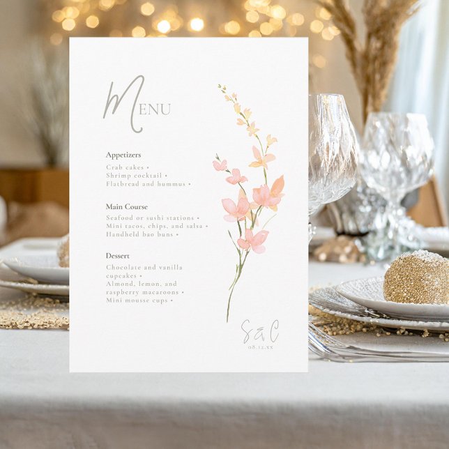 Menú Borde del Boda de flor silvestre Sunny ID1023 (Subido por el creador)