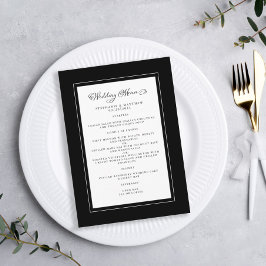 Menú Borduras modernas y elegantes para bodas en blanco