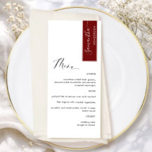 Borgoña Roja personalizada con nombre de invitado
