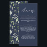 Menú Botánica Personalizada para Bodas Elegante Verdor<br><div class="desc">Tarjeta de menú de boda personalizada con diseño botánico | Diseño floral de verde elegante | Menú de cena de boda personalizado</div>