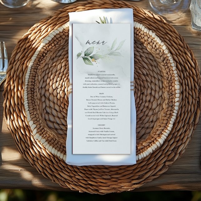 Menú Botánica Personalizada para Bodas Verde Salvia (Subido por el creador)