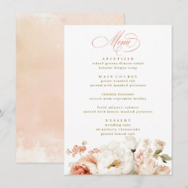 Menú Botanical Chic Elegant Floral Victorian Wedding 