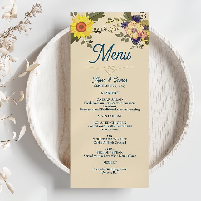 Menú Botánico de Boda de Girasoles (Subido por el creador)