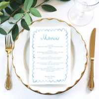 Brillante Luz Azul y Blanco Simple Boda