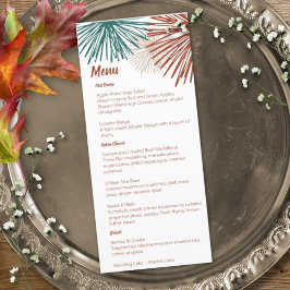 Menú Brillante Moderno Abstracto Oscuro Teal Cobre Bizc