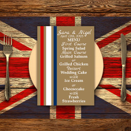 Menú British Mod Red White Blue Wedding
