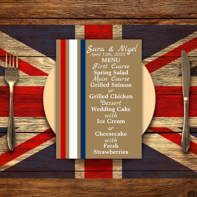 Menú British Mod Red White Blue Wedding (Subido por el creador)