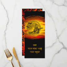 Bruja voladora con gato negro, noche de halloween