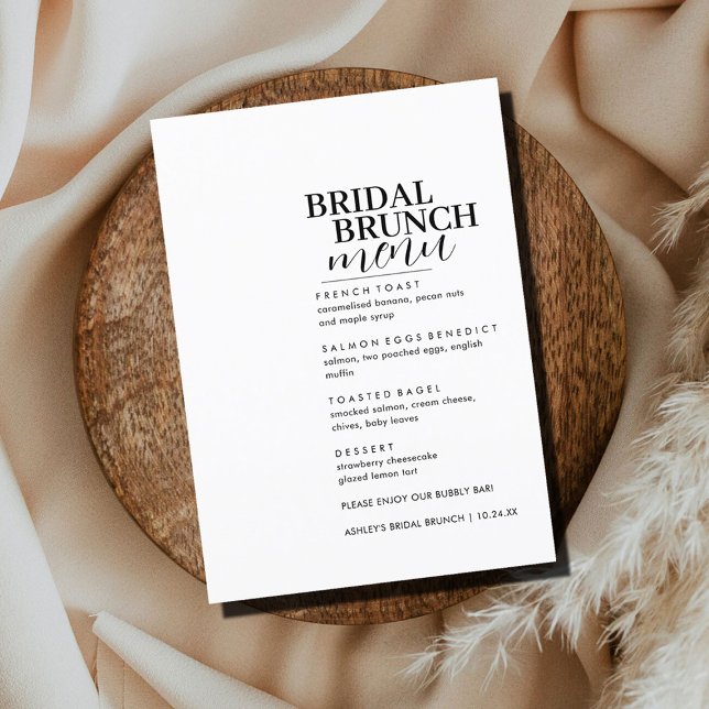 Menú Brunch de novias de texto mínimo de Serif (Subido por el creador)