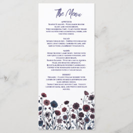Menú Burgundy Malhumorado y Floral Azul