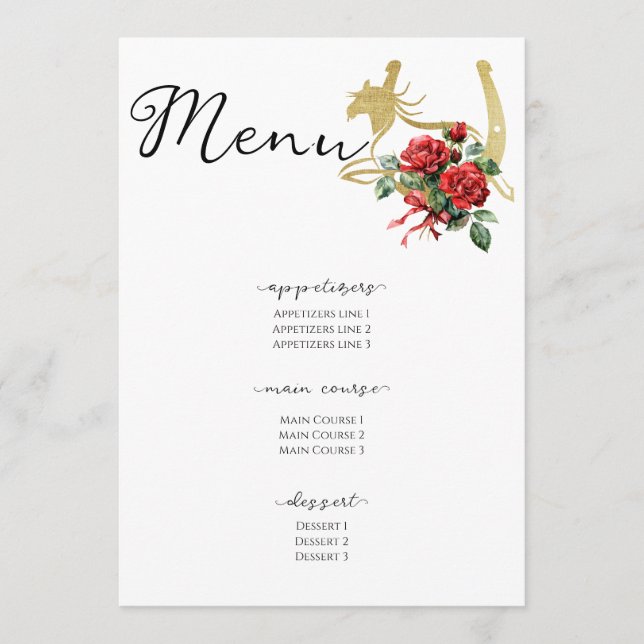 Menú Caballo de raza moderna Derby y Bebe Fiesta Ecuest (Anverso)