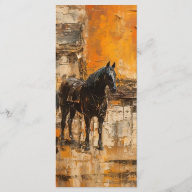 Menú Caballo majestuoso en el atardecer abstracto (Anverso)